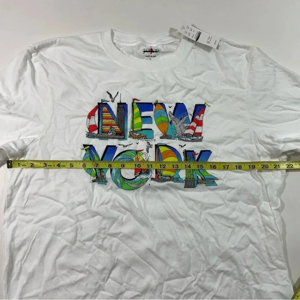 New J Crew Mens New York Graphic Tee Shirt White